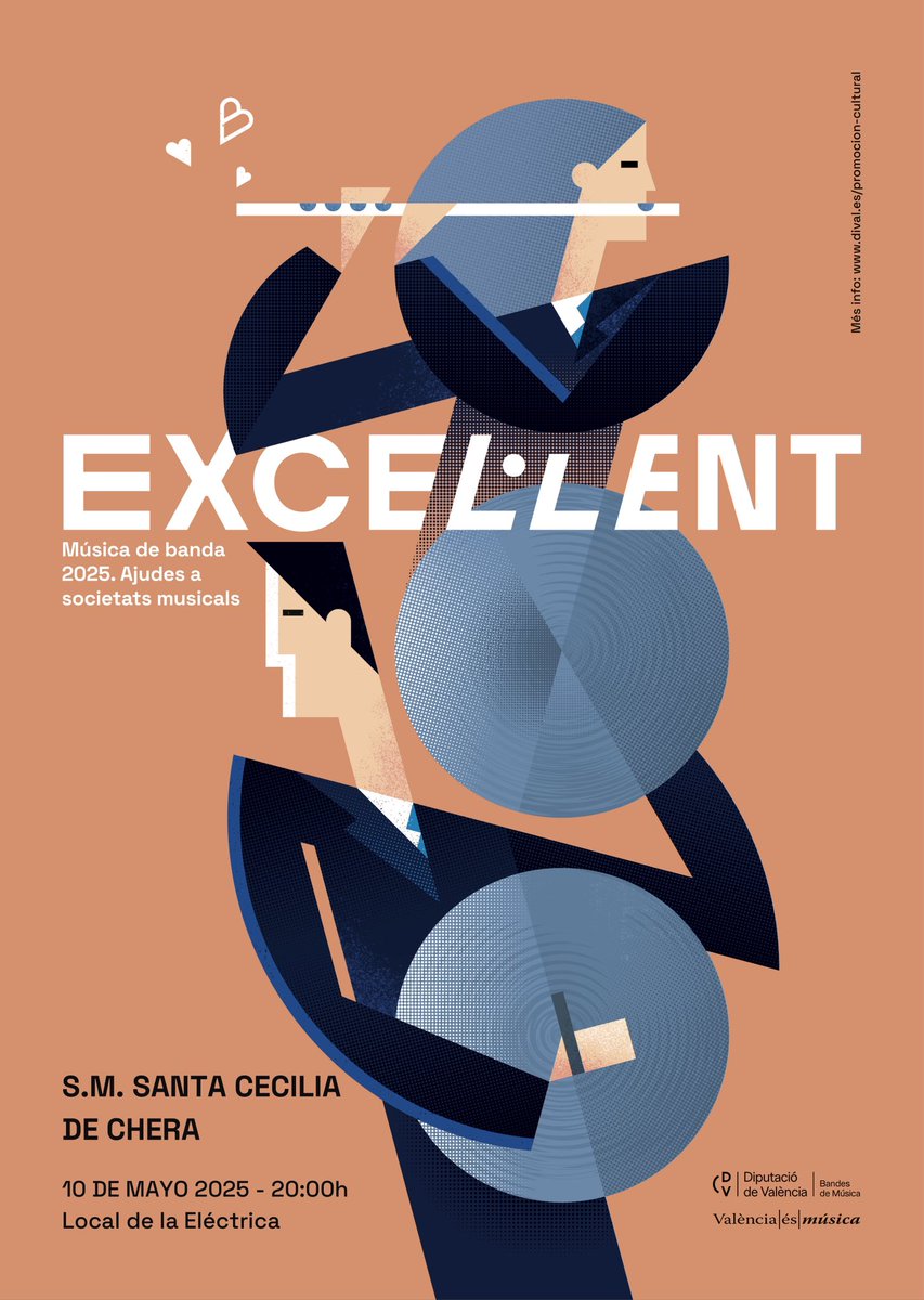 Este sábado 10 de mayo a las 20h, la banda de música de la S.M. Santa Cecilia de Chera celebrará el concierto de la campaña “Excel.lent 2025”, subvencionado por la Delegación de Bandas de Música de la Diputación de Valencia, en el local de la Eléctrica.