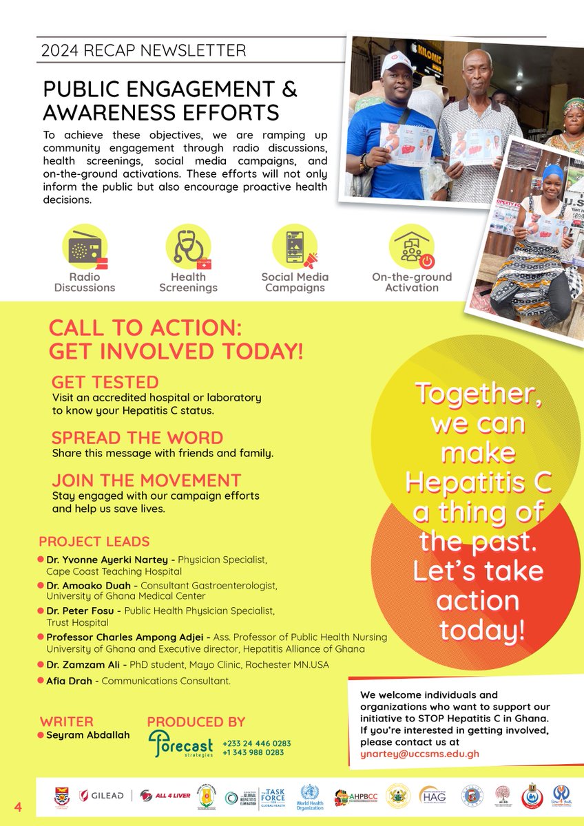Last year, we launched the STOP HEP C campaign with the message: GET TESTED, GET TREATED, GET CURED. Check out our newsletter on last year's campaign.

This year, we’re working with healthcare workers &amp; communities in Damango, Bolga, WA, &amp; Tamale to increase awareness of HEP C.