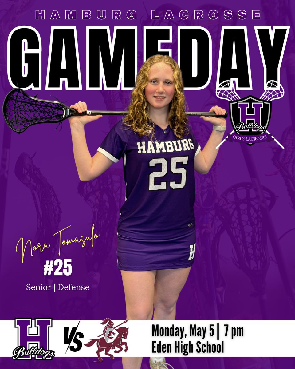 Hamburg Girls Lax (@hamlax716) on Twitter photo ๐ฅ GAME DAY!!๐ฅ Join us tonight for another great match up this time with our neighbors to the south! Letโs Go Bulldogs!! ๐ฅ๐๐พ
๐ | Monday, May 5
โฐ | 7 PM
๐ | Eden 
๐ | Eden High School ๐ฅ GAME DAY!!๐ฅ Join us tonight for another great match up this time with our neighbors to the south! Letโs Go Bulldogs!! ๐ฅ๐๐พ
๐ | Monday, May 5
โฐ | 7 PM
๐ | Eden 
๐ | Eden High School