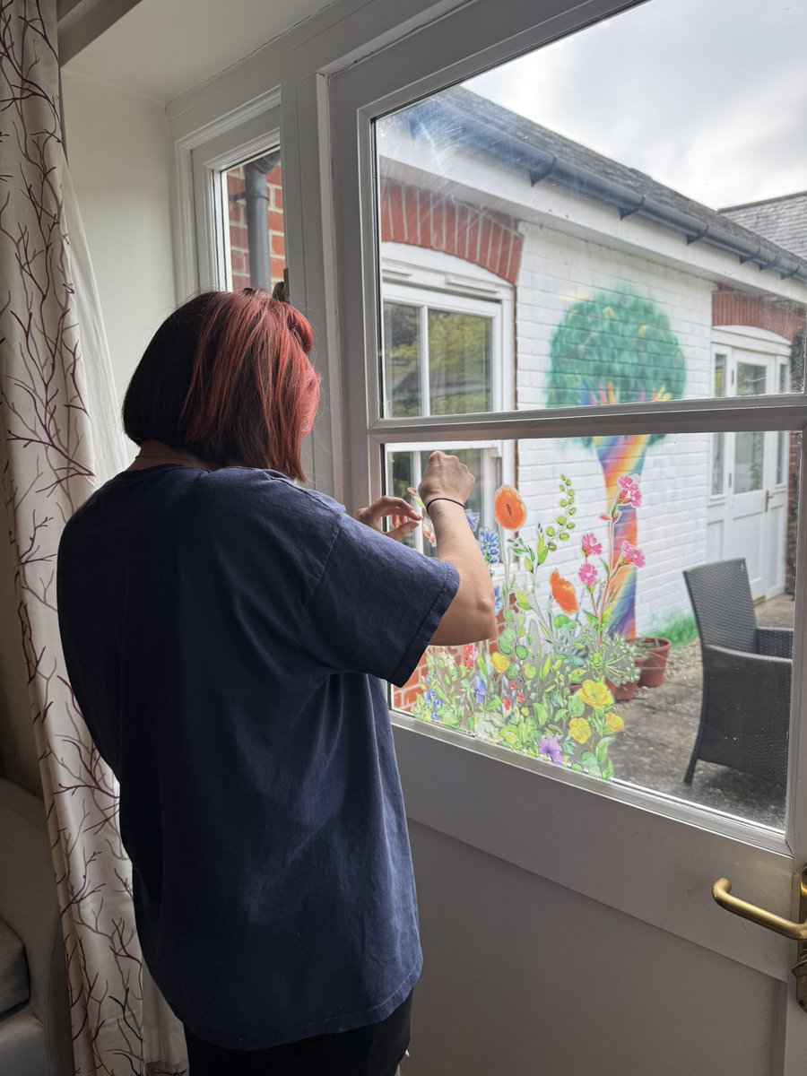 Adding colour to our days! One of our amazing team members decorating the window with a beautiful floral design, bringing nature and cheer right to our doorstep🤩🥰 #StMarysCareHome #funtimes #happiness #springvibes <a href="/AnchorLaterLife/">Anchor</a>
