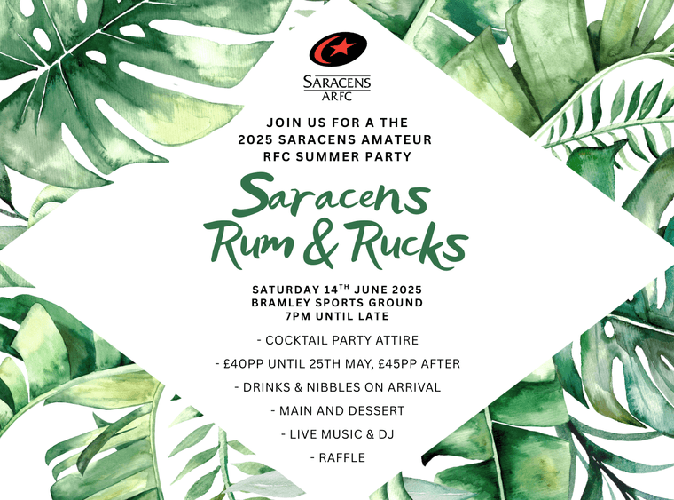 Saracens Rum &amp; Rucks - Summer Party 14/6/25 #Pitchero
saracensarfc.com/news/saracens-…
