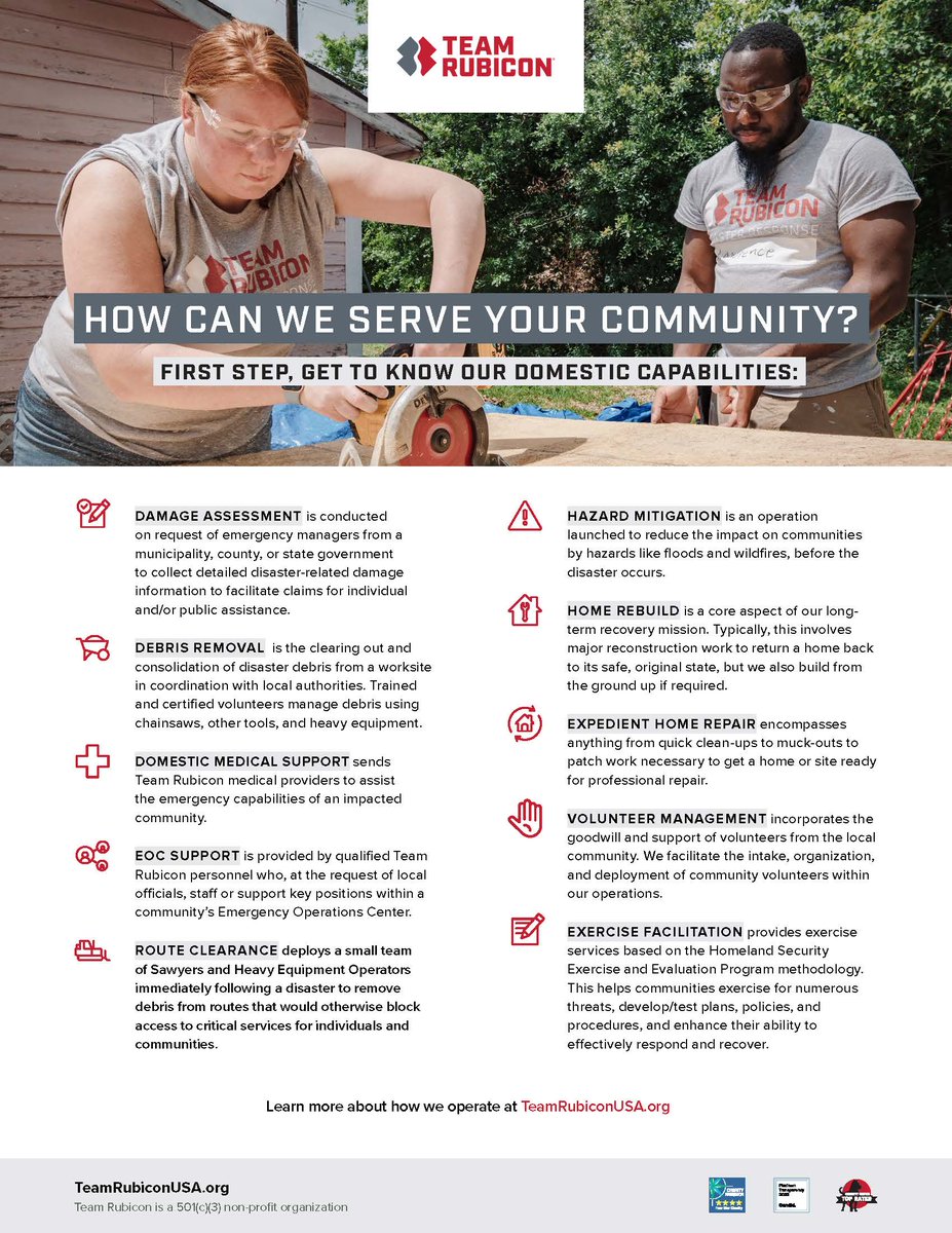 Pittsburgh Public Safety (@pghpublicsafety) on Twitter photo Disaster response volunteer group <a href="/TeamRubicon/">Team Rubicon</a> has arrived in Pittsburgh to help clear debris from private property following last week's storm. They will place broken down debris on the curb for municipal pickup.
Submit a request by calling 211 or visit pa211.org. Disaster response volunteer group <a href="/TeamRubicon/">Team Rubicon</a> has arrived in Pittsburgh to help clear debris from private property following last week's storm. They will place broken down debris on the curb for municipal pickup.
Submit a request by calling 211 or visit pa211.org.