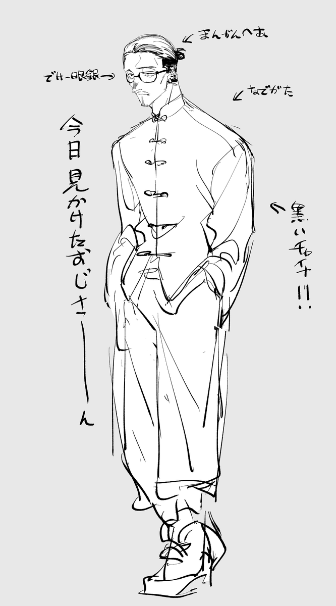 昨日お出かけ中に見かけたすげぇ好みのおじさん、ちょっと妄想も詰め込んでるけどだいたいこんな感じ… 