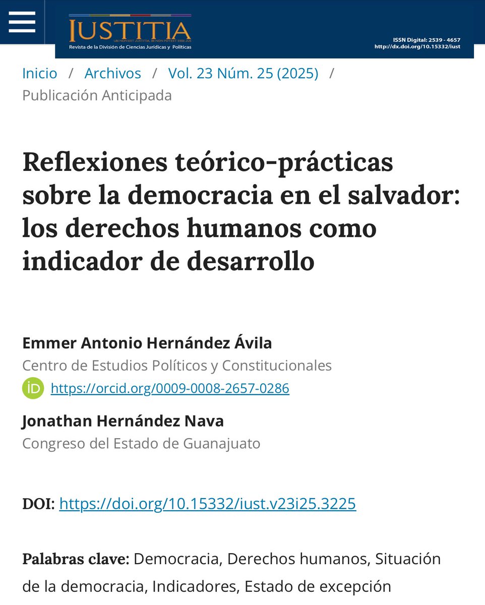 Muy contento de compartir que la investigación que realice con mi amigo y colega <a href="/jonatha97097441/">jonathan hernandez nava</a> ha sido publicada en la revista IUSTITIA de la Universidad Santo Tomás en Colombia 🇨🇴.