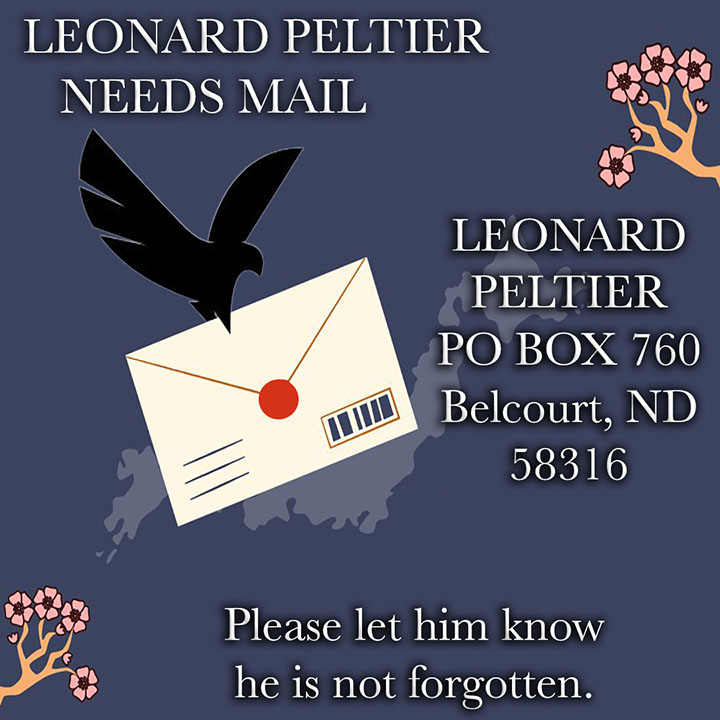 RealPeltierHQ's tweet image. In case you missed it -- LEONARD NEEDS LETTERS. His eye surgery is not until the end of May -- he cannot see email. His caretakers read the letters to him.
The letters have trickled off. HE NEEDS TO KNOW WE HAVE NOT FORGOTTEN HIM.
LEONARD PELTIER
PO BOX 760
Belcourt ND 58316…
