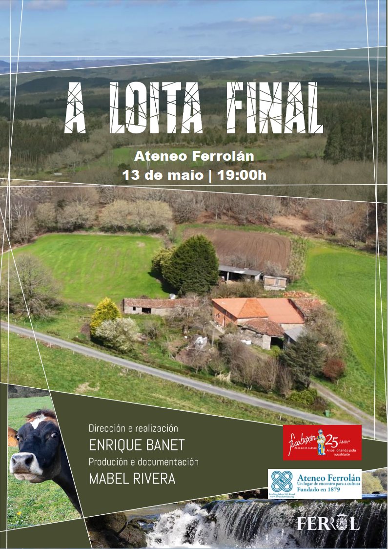 Visionado do documental: A LOITA FINAL

📅  Martes 13/05/2025
⏰ 19h
📌  Ateneo Ferrolán (Rúa Magdalena, 202-204, Ferrol)

ALTRI NON!