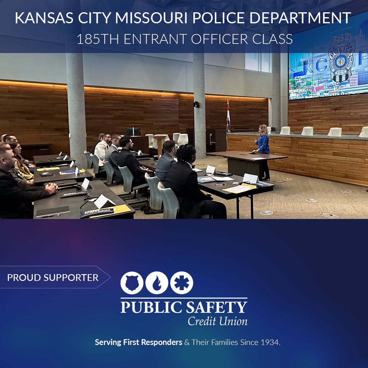 We want to welcome the Kansas City Missouri Police Department's 185th Entrant Officer Class! We're here to serve all your banking needs as you embark on this exciting new journey!