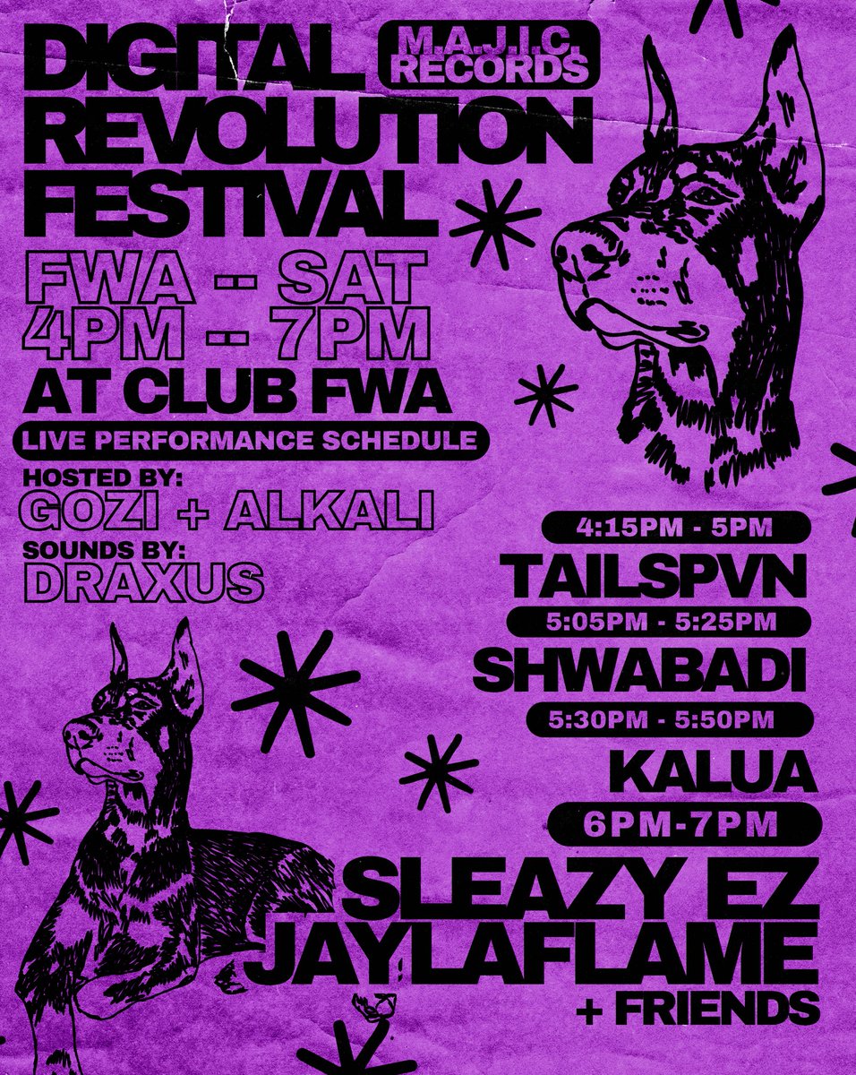 M.A.J.I.C RECORDS๐ฟ ๐ FWA (@majicrec) on Twitter photo FWA THIS SATURDAY COME VIBE WITH US AT DIGIFEST!!! #FWA2025
PERFORMANCES:
<a href="/elflameo/">Jaylaflame ๐ GOH @ FD</a>
<a href="/FENDIHOOSKIE/">DEI FURRY RAPPER ๐ AC</a>
<a href="/GucciFeline/">Kalua</a>
<a href="/shwabadi/">Shwabadi @ NPC</a>
<a href="/tailspvn/">tailspvn โโโช</a>
+ FRIENDS
HOSTED BY:
<a href="/lightskintiger/">gozi @ fd</a>
<a href="/AlkaliAnonymous/">Alkali Anonymous</a>
SOUNDS BY:
<a href="/DraxusTheWagon/">DRAXUS ๐ FD</a> FWA THIS SATURDAY COME VIBE WITH US AT DIGIFEST!!! #FWA2025
PERFORMANCES:
<a href="/elflameo/">Jaylaflame ๐ GOH @ FD</a>
<a href="/FENDIHOOSKIE/">DEI FURRY RAPPER ๐ AC</a>
<a href="/GucciFeline/">Kalua</a>
<a href="/shwabadi/">Shwabadi @ NPC</a>
<a href="/tailspvn/">tailspvn โโโช</a>
+ FRIENDS
HOSTED BY:
<a href="/lightskintiger/">gozi @ fd</a>
<a href="/AlkaliAnonymous/">Alkali Anonymous</a>
SOUNDS BY:
<a href="/DraxusTheWagon/">DRAXUS ๐ FD</a>
