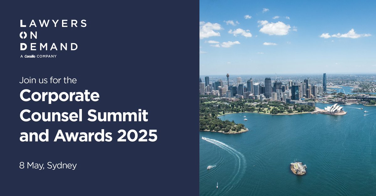 The countdown has begun!
 
Join us this week on 8 May for the <a href="/LawyersWeekly/">Lawyers Weekly</a>  Corporate Counsel Summit &amp; Awards. As principal partner we’re thrilled to support and champion the in-house legal profession and its ongoing transformation.
 
We cannot wait to see you there!