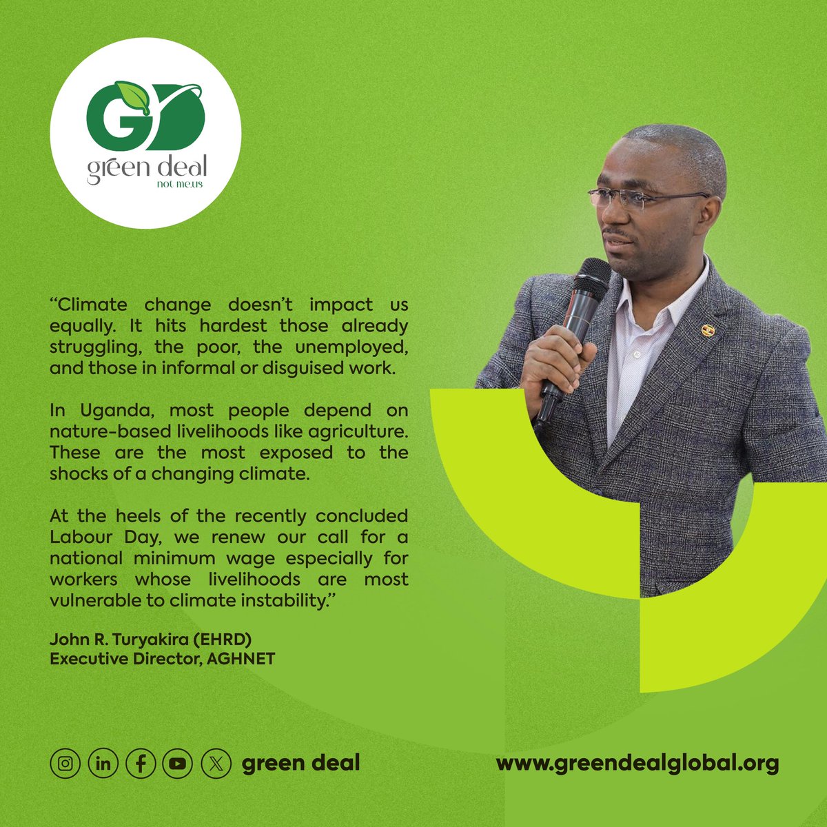Green Deal (@progreendeal) on Twitter photo #Uganda | Environmental Human Rights Defenders are affected by the current labor situation- we caught up with <a href="/GreenAghnet/">AGHNET-UGANDA.</a>’ s Executive Director <a href="/RobertJTurykira/">Robert J.Turyakira</a>, Uganda’s leading #EHRD and climate champion on what it means #ForTheEnvironment. #Uganda | Environmental Human Rights Defenders are affected by the current labor situation- we caught up with <a href="/GreenAghnet/">AGHNET-UGANDA.</a>’ s Executive Director <a href="/RobertJTurykira/">Robert J.Turyakira</a>, Uganda’s leading #EHRD and climate champion on what it means #ForTheEnvironment.