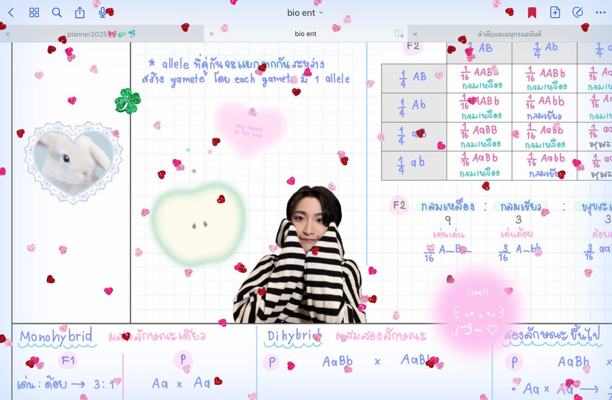 💭*( 5 may 2025 )*🪷

all tasks complete🏄🏻‍♀️
— เรียนแบบไฟลุกมากทั้งฟิ คณิต ชีวะ เคมี ㅜㅜ แต่วันนี้ไม่บิดสรุปชีวะแย้ว ิิ🍀 สรุปพันธุศาสตร์เมนเดล+นอกเหนือเมนเดลนิดนึง ยังม่ายเสดงะ ละก็ทำโจทย์เรื่องแก๊ส+ปั่นเทปพี่แนน 1 เทปคับ ไอเริ้ปเคมีสุดสุด><🩵🍥

⋆｡˚🐬🏊🏻‍♀️⋆｡🩷˚

#jusmstudy