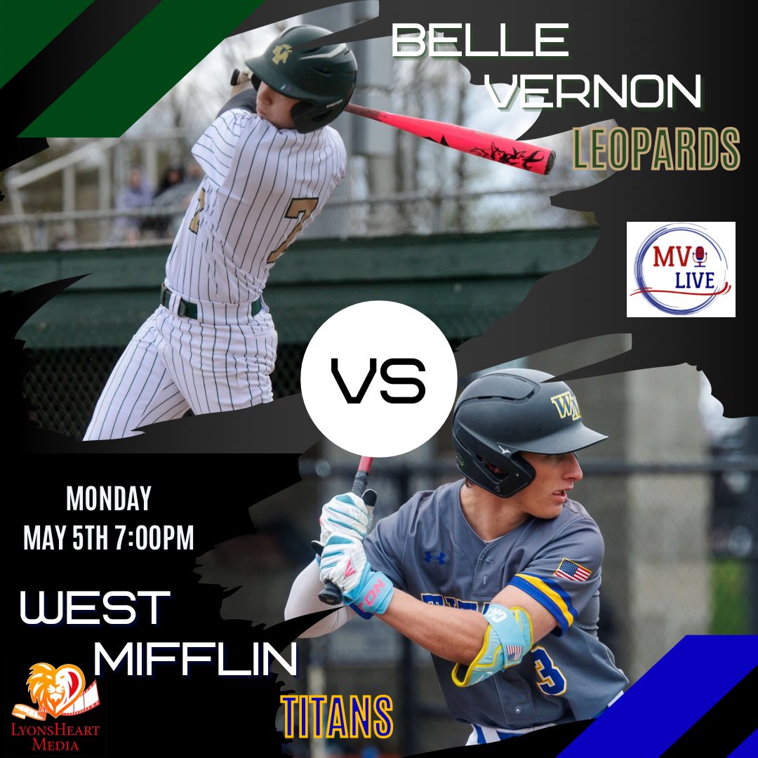 MVI Live (@live_mvi) on Twitter photo We have all Mon Valley section baseball matchup Under the lights on MVI Live as the Leps meet the Titans in the first game of the series
⚾️: BVA 🆚 West Mifflin
📍John DiVirgilio Sports Complex
🕖7:00
🎙 <a href="/ALyons2631/">Alex Lyons</a>
💻 youtube.com/live/gLa7bHrC9… We have all Mon Valley section baseball matchup Under the lights on MVI Live as the Leps meet the Titans in the first game of the series
⚾️: BVA 🆚 West Mifflin
📍John DiVirgilio Sports Complex
🕖7:00
🎙 <a href="/ALyons2631/">Alex Lyons</a>
💻 youtube.com/live/gLa7bHrC9…