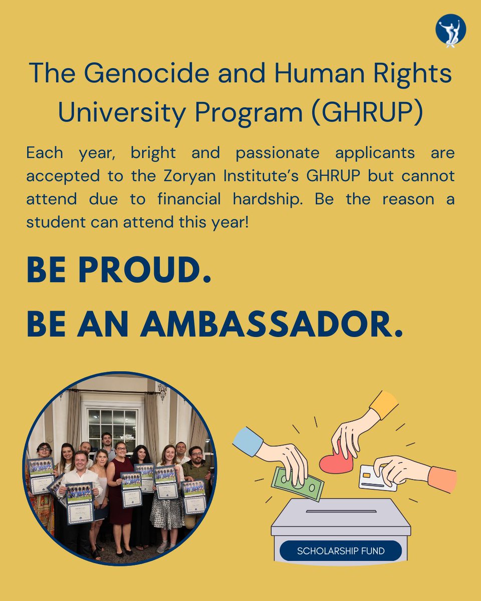 If every Zoryan community member gave even $10, $50, or $100, we could open doors for the next generation of change-makers. Your gift today is more than charity - it’s a commitment to humanity we all share.

Click here to donate to the scholarship fund: zoryaninstitute.org/donate/