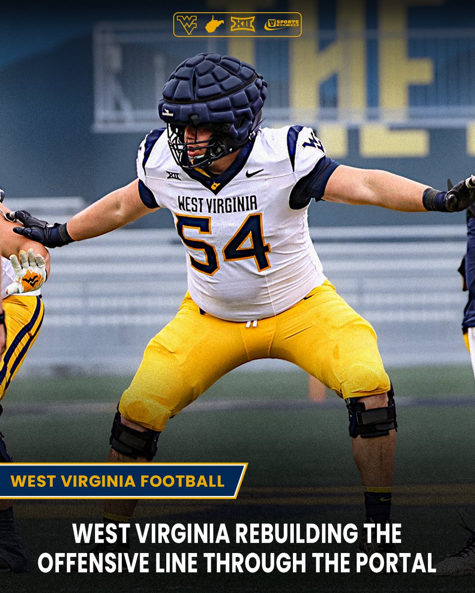 West Virginia is rebuilding the offensive line through the portal, adding 11 transfers with experience. #WVU #HailWV 

Read 👉 gowvu.us/749f54