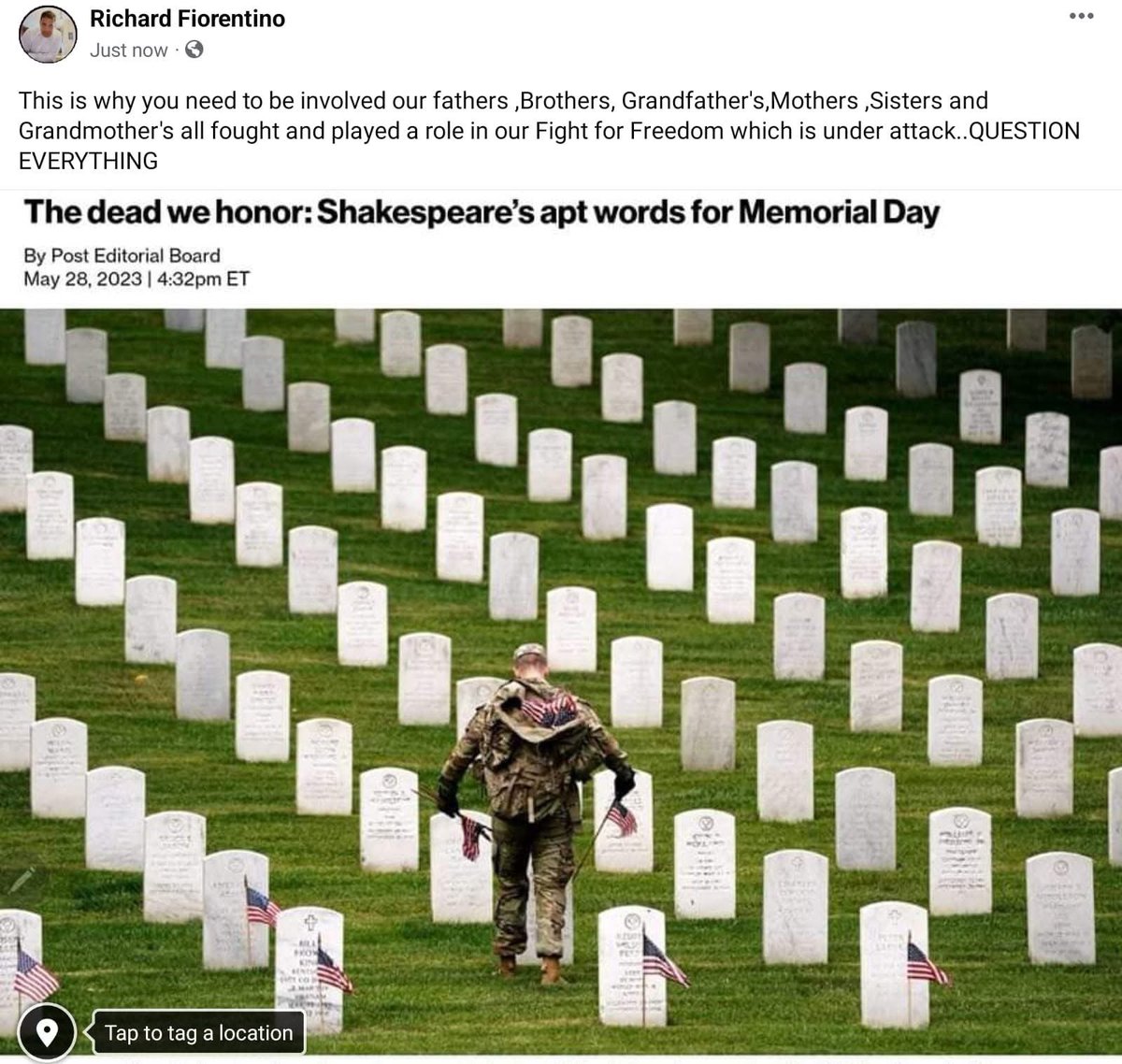 Remember we fight for our heroes they gave their lives for our freedom..