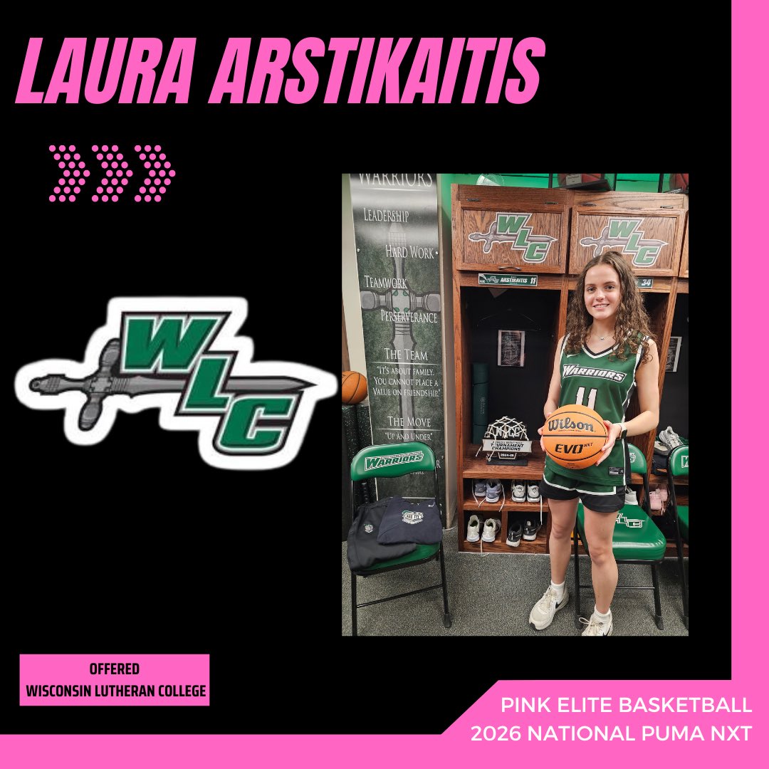 pinkelitebasketball (@pinkeliteclub) on Twitter photo Congratulations to 2026 National Puma NXT, Laura Arstikaitis on receiving an official offer from Wisconsin Lutheran College! <a href="/LauraArstikaits/">Laura Arstikaitis</a> <a href="/PRO16G/">NXTPRO Girls League</a> <a href="/CoachAWarren/">Coach Warren</a> Congratulations to 2026 National Puma NXT, Laura Arstikaitis on receiving an official offer from Wisconsin Lutheran College! <a href="/LauraArstikaits/">Laura Arstikaitis</a> <a href="/PRO16G/">NXTPRO Girls League</a> <a href="/CoachAWarren/">Coach Warren</a>