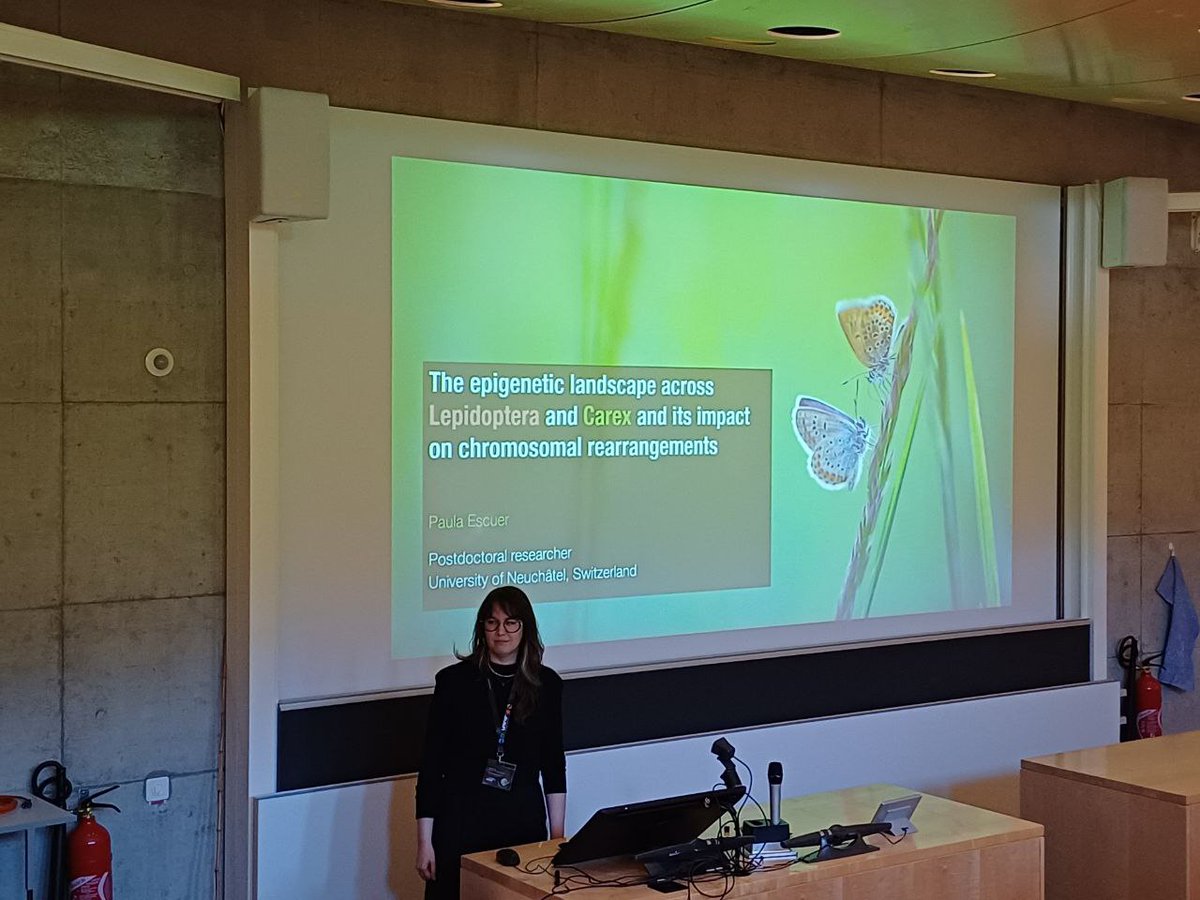 Paula Escuer (@scueridae) on Twitter photo I had an amazing time helping with organization of the first conference on holocentric chromosomes <a href="/HoloChrom2025/">Holocentricity2025</a> in
<a href="/UniNeuchatel/">Université Neuchâtel</a>, where I talked about methylation in Leps 🦋 and Carex 🌾Amazing experience! I had an amazing time helping with organization of the first conference on holocentric chromosomes <a href="/HoloChrom2025/">Holocentricity2025</a> in
<a href="/UniNeuchatel/">Université Neuchâtel</a>, where I talked about methylation in Leps 🦋 and Carex 🌾Amazing experience!