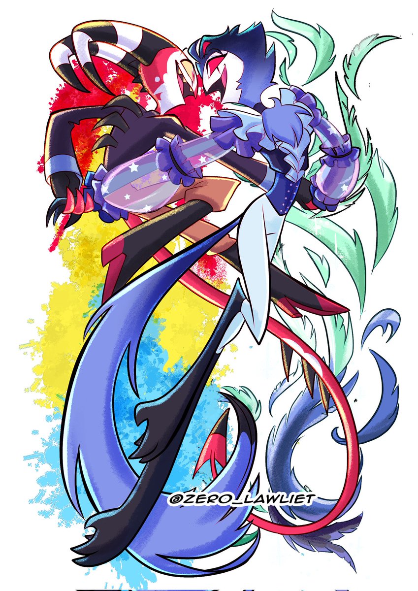 I did a redraw of the amazing design by @/SamuraiAmes because only official art of them together in months ❤️❤️❤️❤️❤️🥲🥲🥲🥲🥲
#helluvaboss #helluvabossfanart  #Stolitz