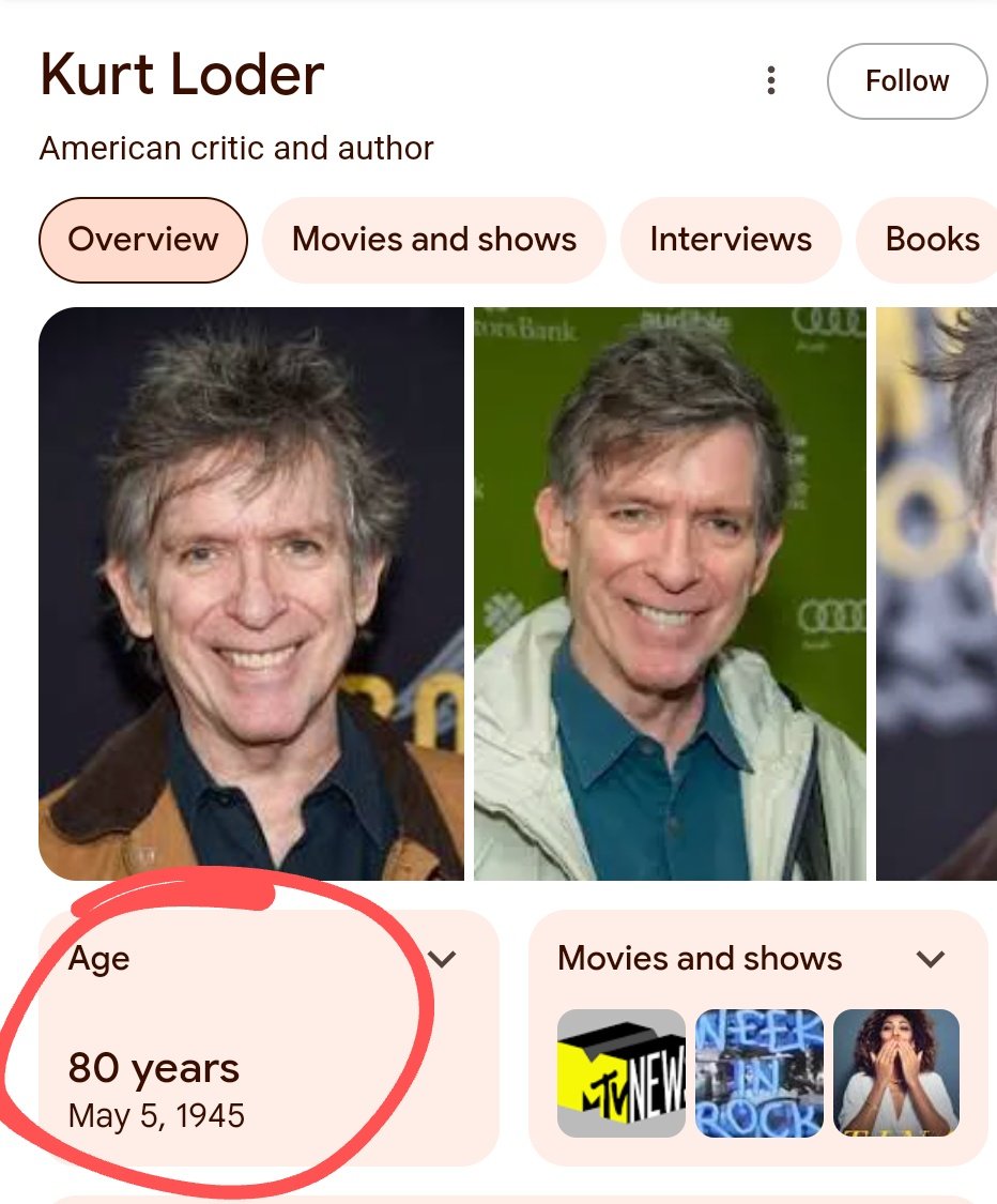 welp... kurt loder turns 80 today.