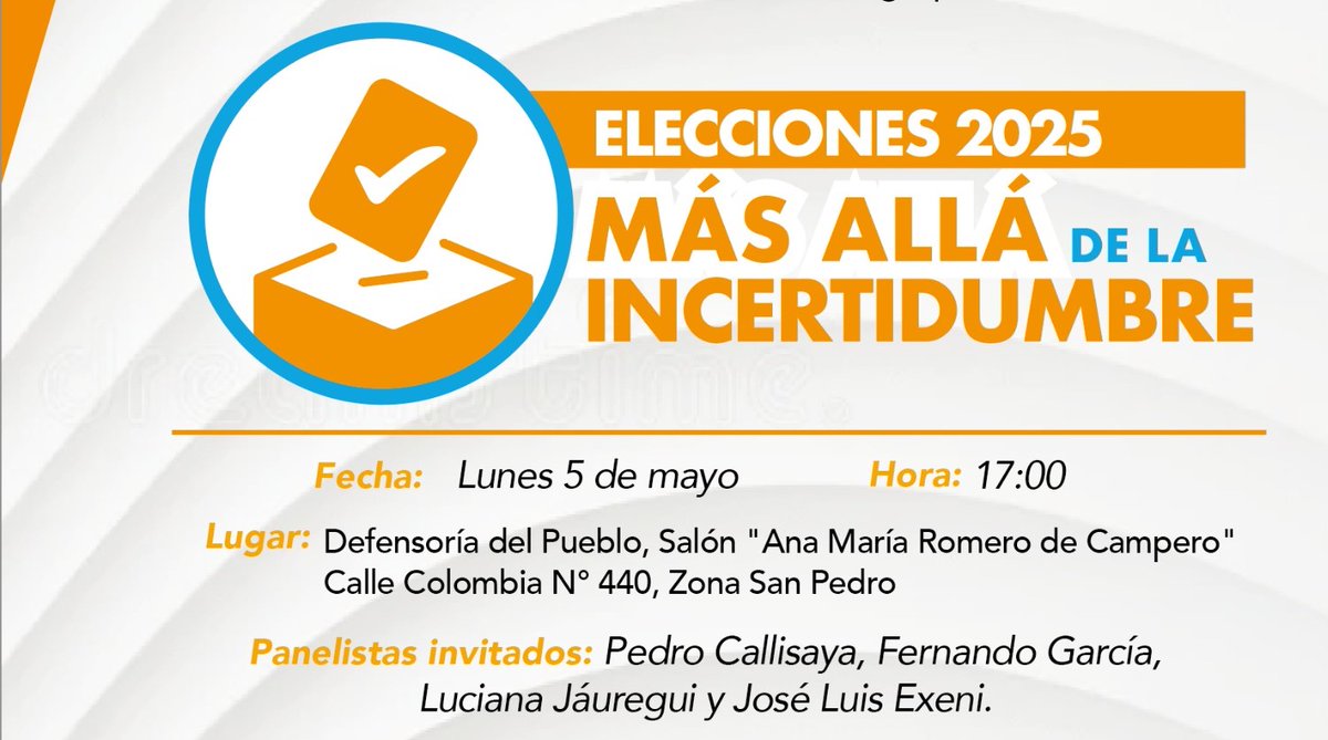 🅾️En vivo / Primer encuentro del ciclo Conversatorios en Democracia: ELECCIONES 2025: MÁS ALLÁ DE LA INCERTIDUMBRE.

facebook.com/share/v/16e6ci…