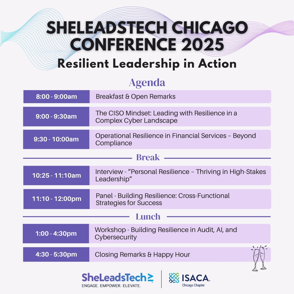 ISACA Chicago (@isaca_chicago) on Twitter photo Join us for the SheLeadsTech Chicago 2025 Conference! Our theme for this year: ๐ฅ๐ฒ๐๐ถ๐น๐ถ๐ฒ๐ป๐ ๐๐ฒ๐ฎ๐ฑ๐ฒ๐ฟ๐๐ต๐ถ๐ฝ ๐ถ๐ป ๐๐ฐ๐๐ถ๐ผ๐ป! ๐
๐ May 16, 2025
๐ 8:00 AM - 5:00 PM CT
๐ LondonHouse Chicago
๐ Up to 7 CPEs
๐More info and registration here: cvent.me/Nzqn5W Join us for the SheLeadsTech Chicago 2025 Conference! Our theme for this year: ๐ฅ๐ฒ๐๐ถ๐น๐ถ๐ฒ๐ป๐ ๐๐ฒ๐ฎ๐ฑ๐ฒ๐ฟ๐๐ต๐ถ๐ฝ ๐ถ๐ป ๐๐ฐ๐๐ถ๐ผ๐ป! ๐
๐ May 16, 2025
๐ 8:00 AM - 5:00 PM CT
๐ LondonHouse Chicago
๐ Up to 7 CPEs
๐More info and registration here: cvent.me/Nzqn5W