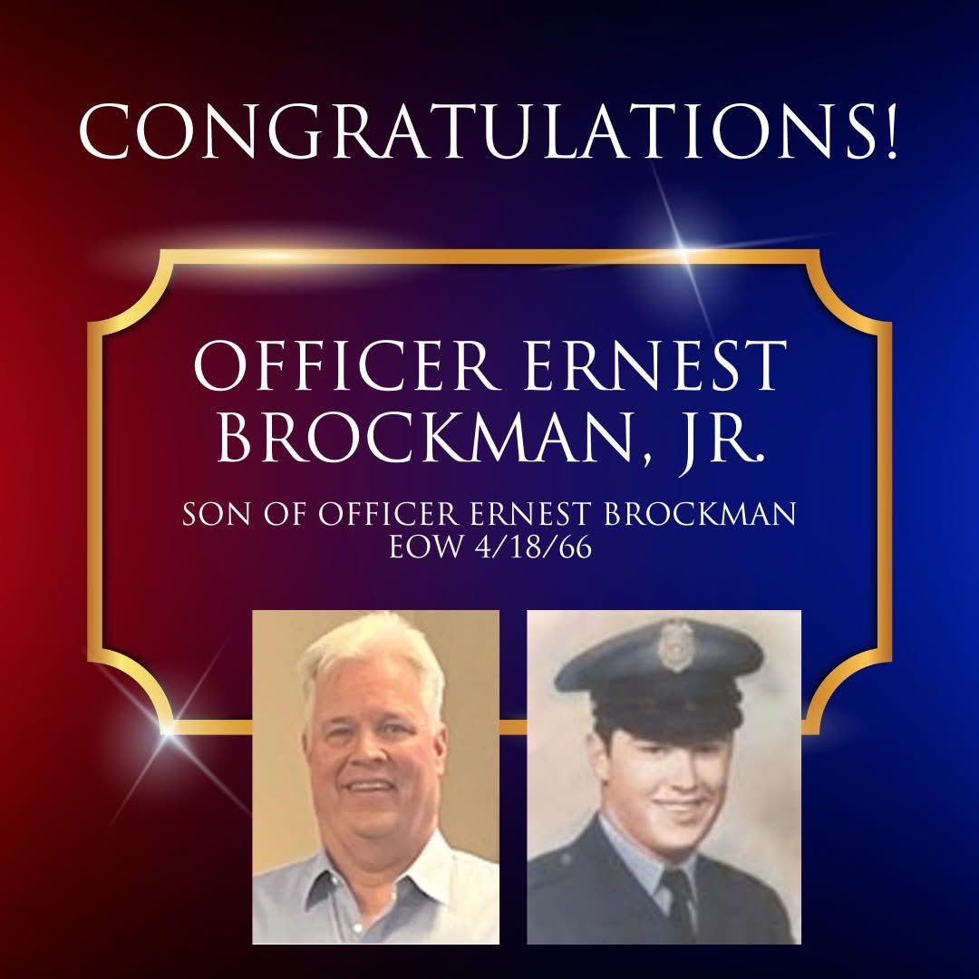 We would like to extend praise and congratulations to Officer Ernest Brockman, Jr. on his retirement. Officer Ernest Brockman is the son of Bridgeton Police Department Officer Ernest Brockman, Sr.  who died in the line of duty on April 18, 1966. Read more: backstoppers.org/congratulation…