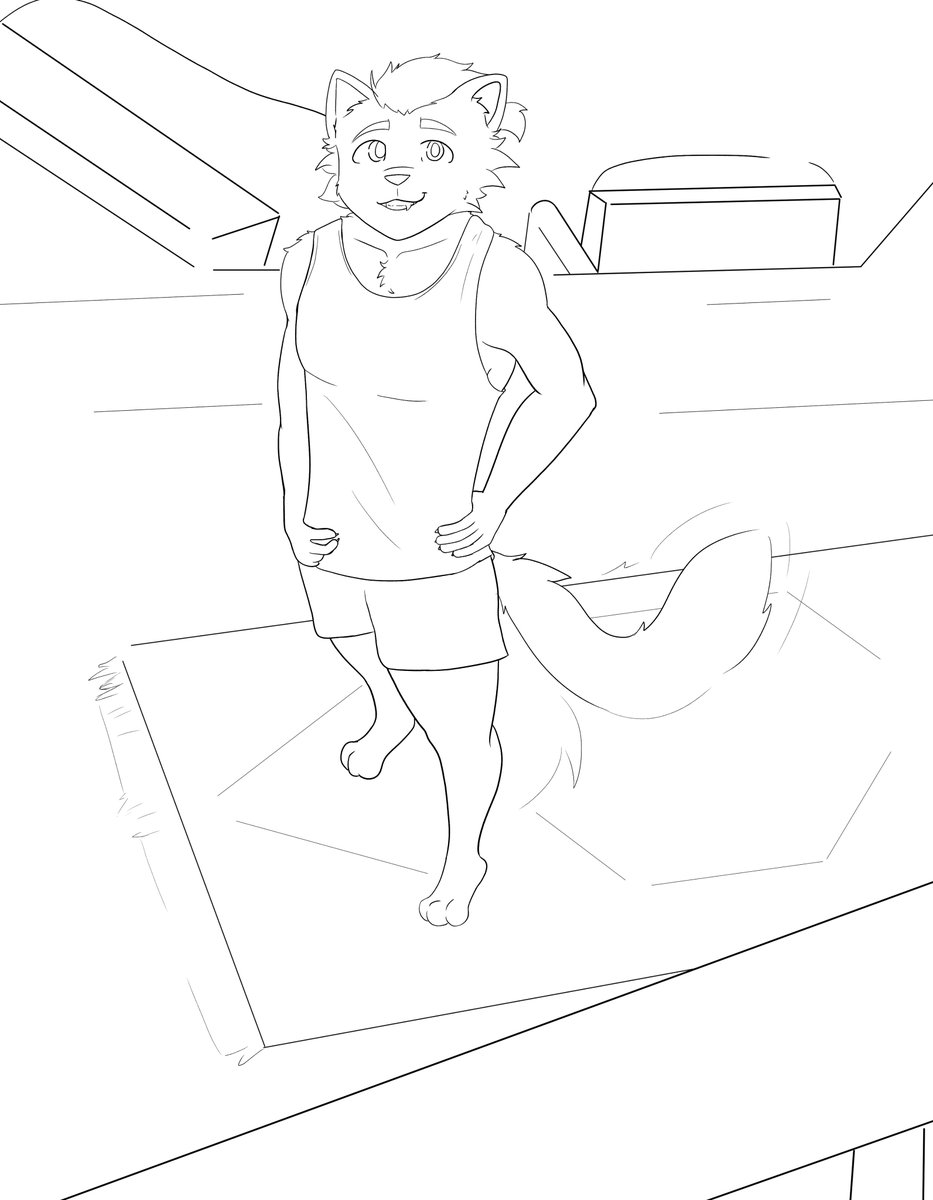 Hunter looking at you as you come down the stairs. WIP
#promisestokeepvn #furryart