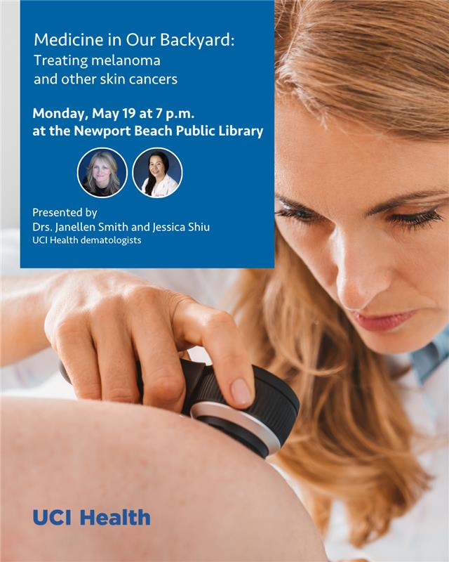 Join us during #MelanomaAwarenessMonth for an important community event on #skincancer prevention and care.

Hear from Drs. Smith and Shiu as they discuss the latest in #melanoma detection and treatment. Register at bit.ly/3RNeq79

#MelanomaAwarenessMonth #SkinHealth