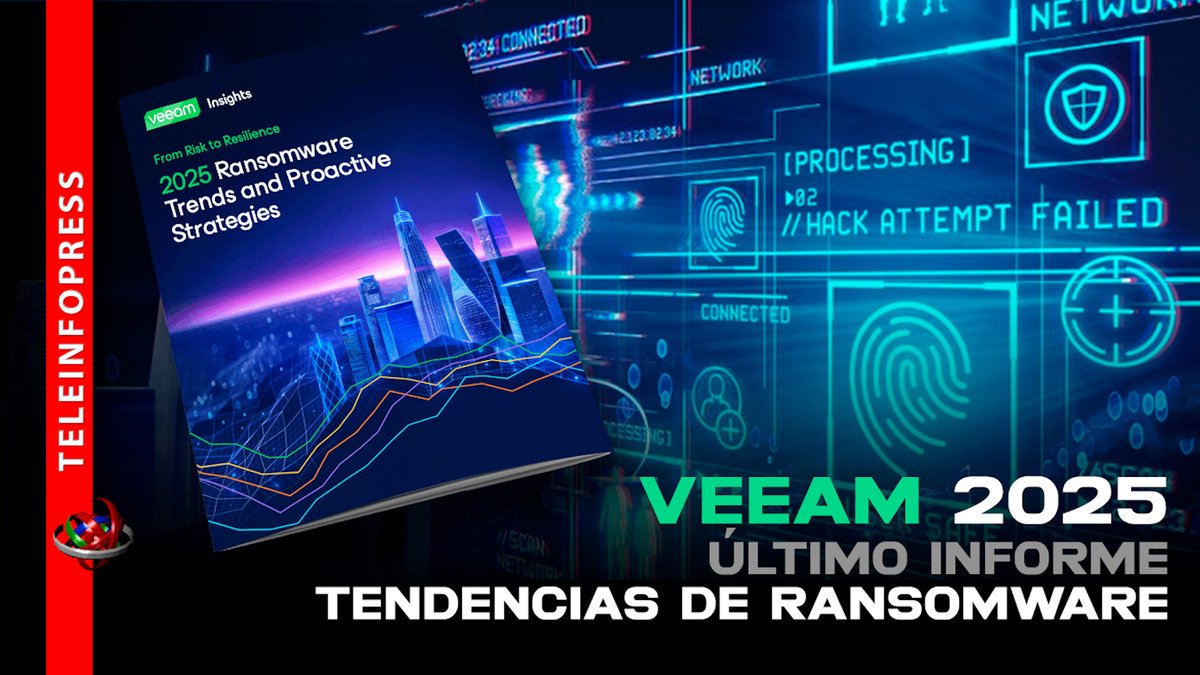 Teleinfo Press LATAM (@teleinfopress) on Twitter photo A pesar de los avances en defensa digital, el ransomware sigue ganando terreno. Según un informe de <a href="/Veeam/">Veeam® Software</a>, 7 de cada 10 organizaciones sufren al menos un ciberataque. Además, las copias de seguridad ya no son suficientes.
teleinfopress.com
#Veeam #NoticiasTI #Teleinfopress A pesar de los avances en defensa digital, el ransomware sigue ganando terreno. Según un informe de <a href="/Veeam/">Veeam® Software</a>, 7 de cada 10 organizaciones sufren al menos un ciberataque. Además, las copias de seguridad ya no son suficientes.
teleinfopress.com
#Veeam #NoticiasTI #Teleinfopress
