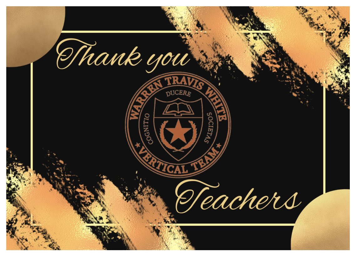 To the outstanding educators of the W. T. White Vertical Team, your impact on our students is immeasurable. Thank you for inspiring, guiding, and believing in the students of Dallas. 🧡

Happy Teacher Appreciation Week! 🎉