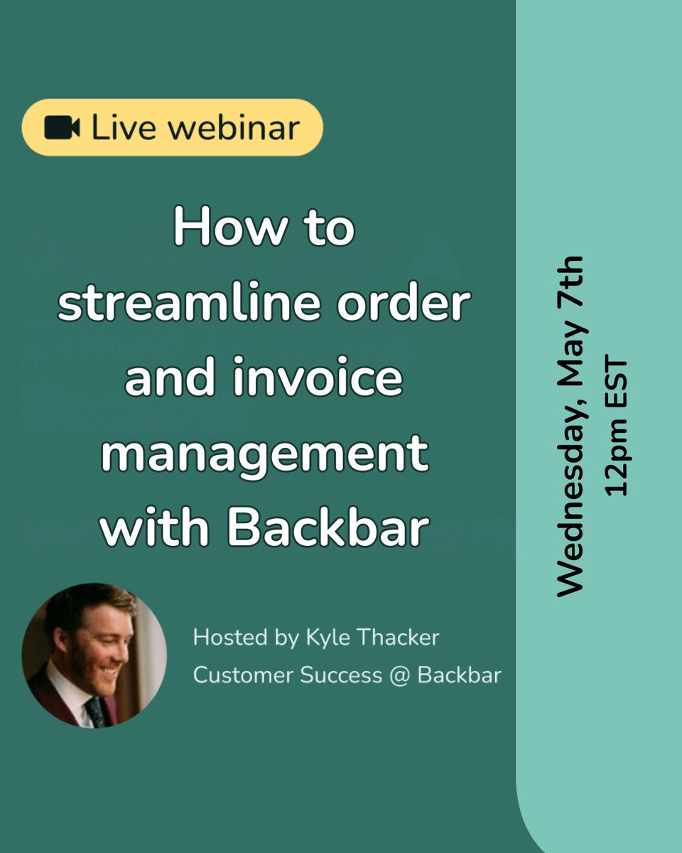 Join us for our FREE webinar: "How to Streamline Order and Invoice Management with Backbar" 
📅  Wed, May 7th - 1PM EST
🔗 Register now: ringcentr.al/4d4XaUG

#RestaurantManagement #BarInventory #BackbarApp #HospitalityTools #RestaurantOps #BarOwnerTips