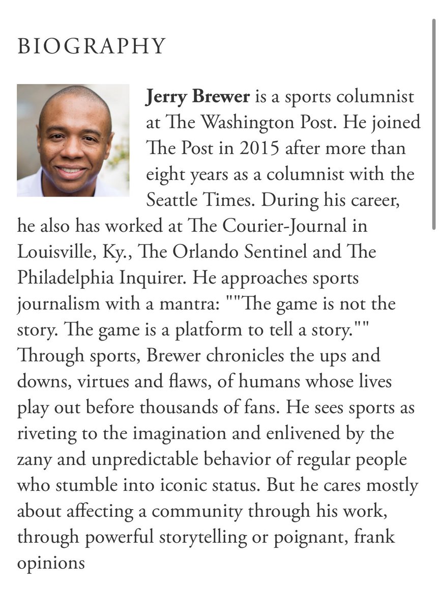 Congratulations to our president, <a href="/JerryBrewer/">Jerry Brewer</a> — a 2025 <a href="/PulitzerPrizes/">The Pulitzer Prizes</a> Finalist in Commentary for his <a href="/washingtonpost/">The Washington Post</a> series! 

“For his perceptive and informed use of sports to examine critical social divisions in America through difficult conversations about race, gender...”