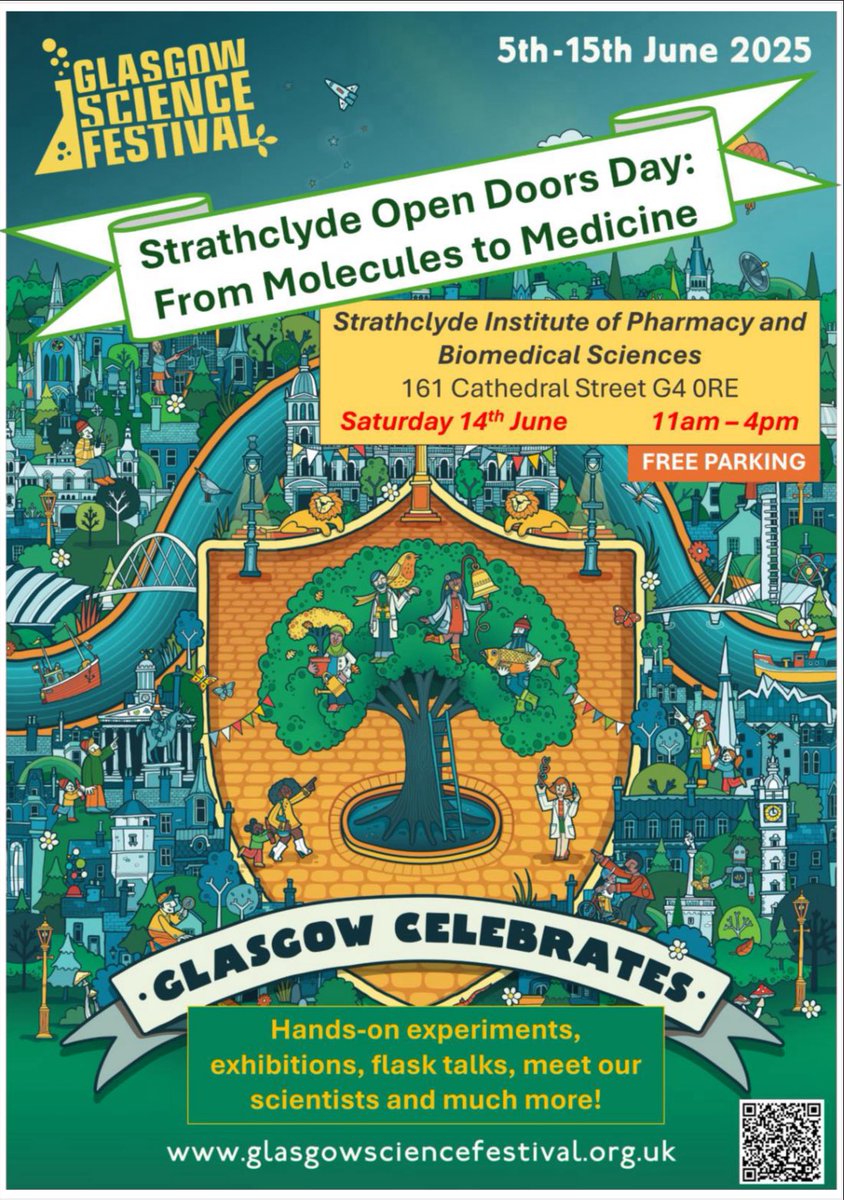 SIPBS_Strath_outreach (@sipbss) on Twitter photo Come and join us for a fun day at <a href="/SIPBS_Strath/">StrathPharm&Bio</a>. Lots of hands-on #science activities, flask talks and much more! ๐งฌ ๐งช ๐ฅผ ๐งซ
๐๏ธ 14th June
๐ 161 Cathedral street
โฐ 11am - 4pm
๐ #free parking at George street Come and join us for a fun day at <a href="/SIPBS_Strath/">StrathPharm&Bio</a>. Lots of hands-on #science activities, flask talks and much more! ๐งฌ ๐งช ๐ฅผ ๐งซ
๐๏ธ 14th June
๐ 161 Cathedral street
โฐ 11am - 4pm
๐ #free parking at George street