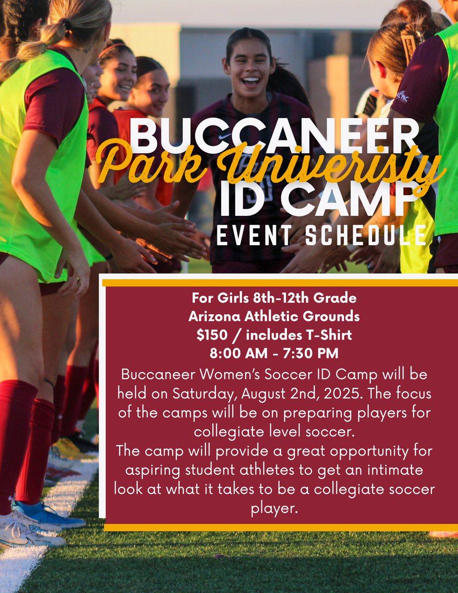 Park-Gilbert Women's Soccer set to host ID Camp on Saturday, August 2nd, at Arizona Athletic Grounds!

Click here for more details: tinyurl.com/yu4p86uf

Registration Link: forms.gle/etope7canKyWjU…