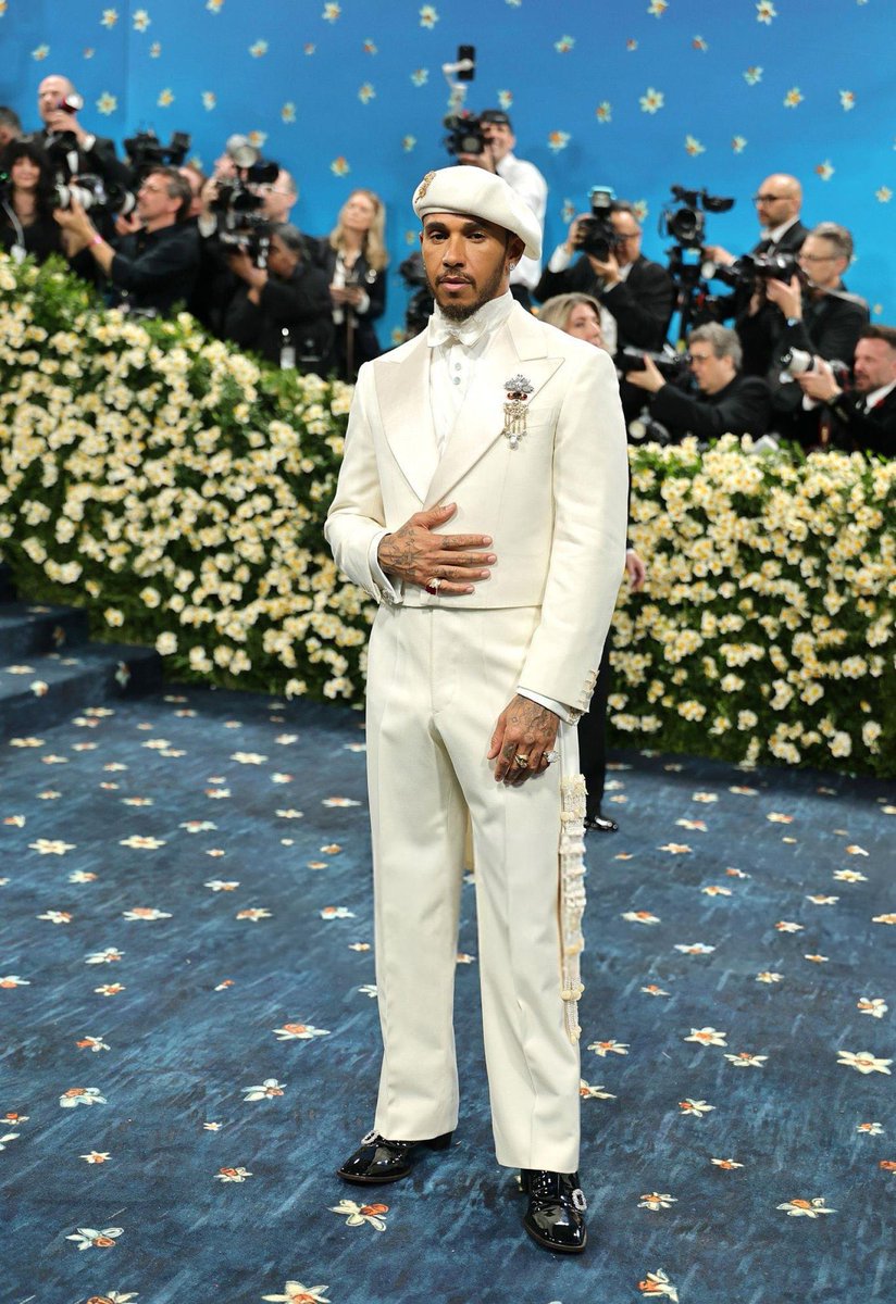 Lewis Hamilton in custom wales bonner. I’m in awe 😍 #MetGala