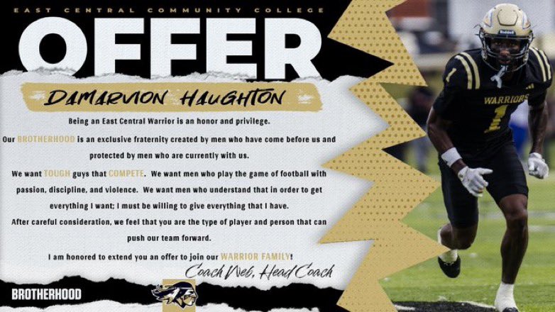 Damarvion haughton (@deehaughton2008) on Twitter photo blessed to receive my first offer from
<a href="/eccc_football/">East Central Warrior Football 🏈</a>
<a href="/RogerBurtonwphs/">Roger Burton</a> <a href="/WP_Athletics/">West Point Green Wave #TooMuchPoint</a> blessed to receive my first offer from
<a href="/eccc_football/">East Central Warrior Football 🏈</a>
<a href="/RogerBurtonwphs/">Roger Burton</a> <a href="/WP_Athletics/">West Point Green Wave #TooMuchPoint</a>