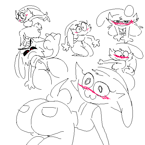 juicy_pants's tweet photo. Here's some old doodles I never posted. These were the first doodles of white bunny I ever made, her build changed immediately. I also drew Alex in that old trend fit that was going on for a bit. Didn't post it tho cause I just didn't want to :P https://t.co/SViq8vSerM