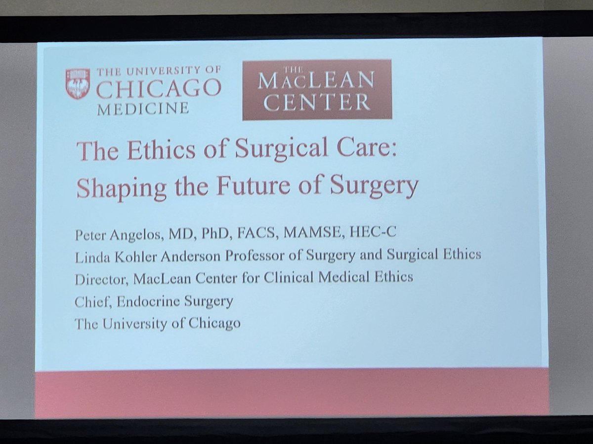 DenisForetia's tweet image. Dr Peter Angelos gives a powerful Frank Moody State of the Art Lecture at #SSAT2025 on "The Ethics of Surgical Care". #DDW2025
@pangelos1 @uchicagosurgery @AmBdSurg @AmCollSurgeons @SSATNews