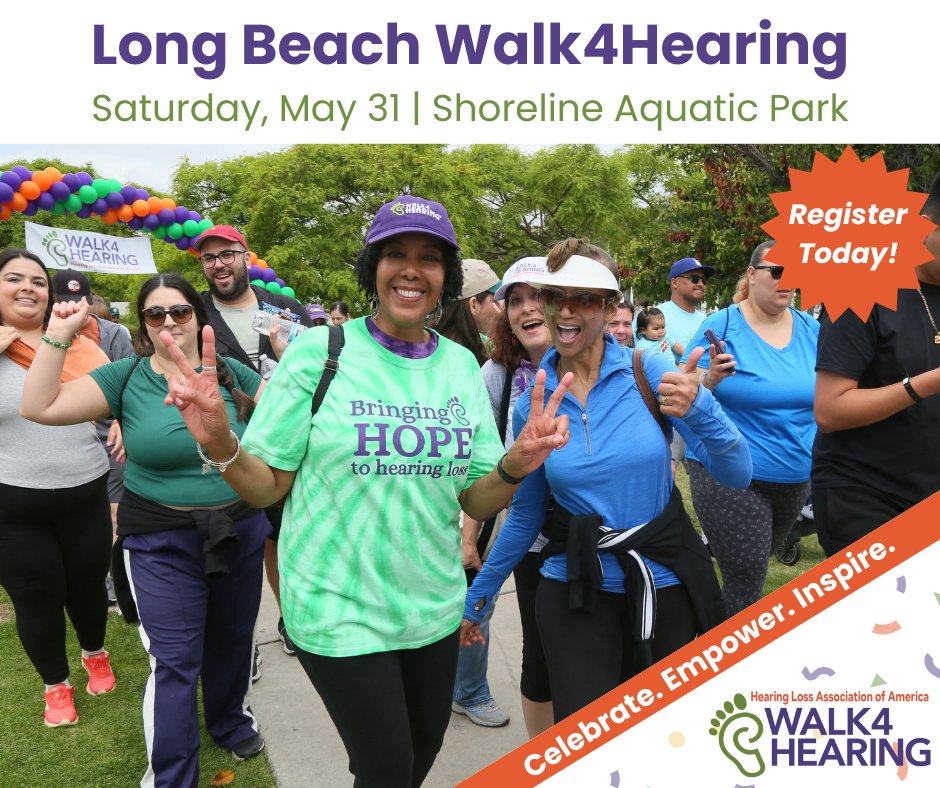 Walk4Hearing (@walk4hearing) on Twitter photo SoCal—get ready to make a difference on May 31! Join <a href="/HLAA/">Hearing Loss Assoc.</a>'s Long Beach #Walk4Hearing at Shoreline Park to support people & families affected by #HearingLoss. There's still time to get involved & raise awareness & funds.
Sign up or donate today! walk4hearing.org/event/longbeach SoCal—get ready to make a difference on May 31! Join <a href="/HLAA/">Hearing Loss Assoc.</a>'s Long Beach #Walk4Hearing at Shoreline Park to support people & families affected by #HearingLoss. There's still time to get involved & raise awareness & funds.
Sign up or donate today! walk4hearing.org/event/longbeach