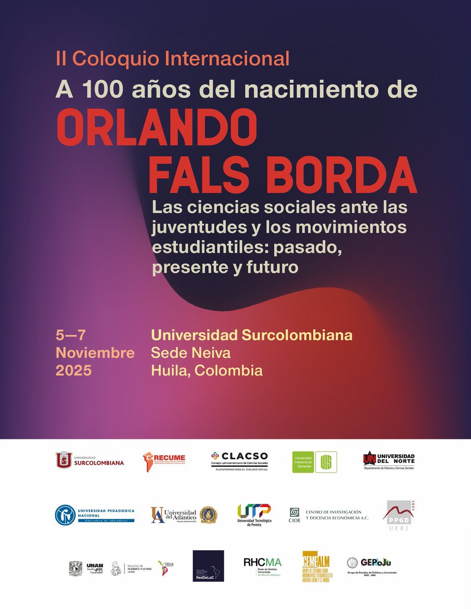 ¿Nos ayudan a difundir este coloquio internacional gratuito y abierto a todas y todos?   

Hasta el 31 de julio de 2025 pueden enviar sus resúmenes de ponencias para participar en el II Coloquio Internacional de la <a href="/RedRecume/">RECUME</a>, titulado "A 100 años del nacimiento de Orlando Fals