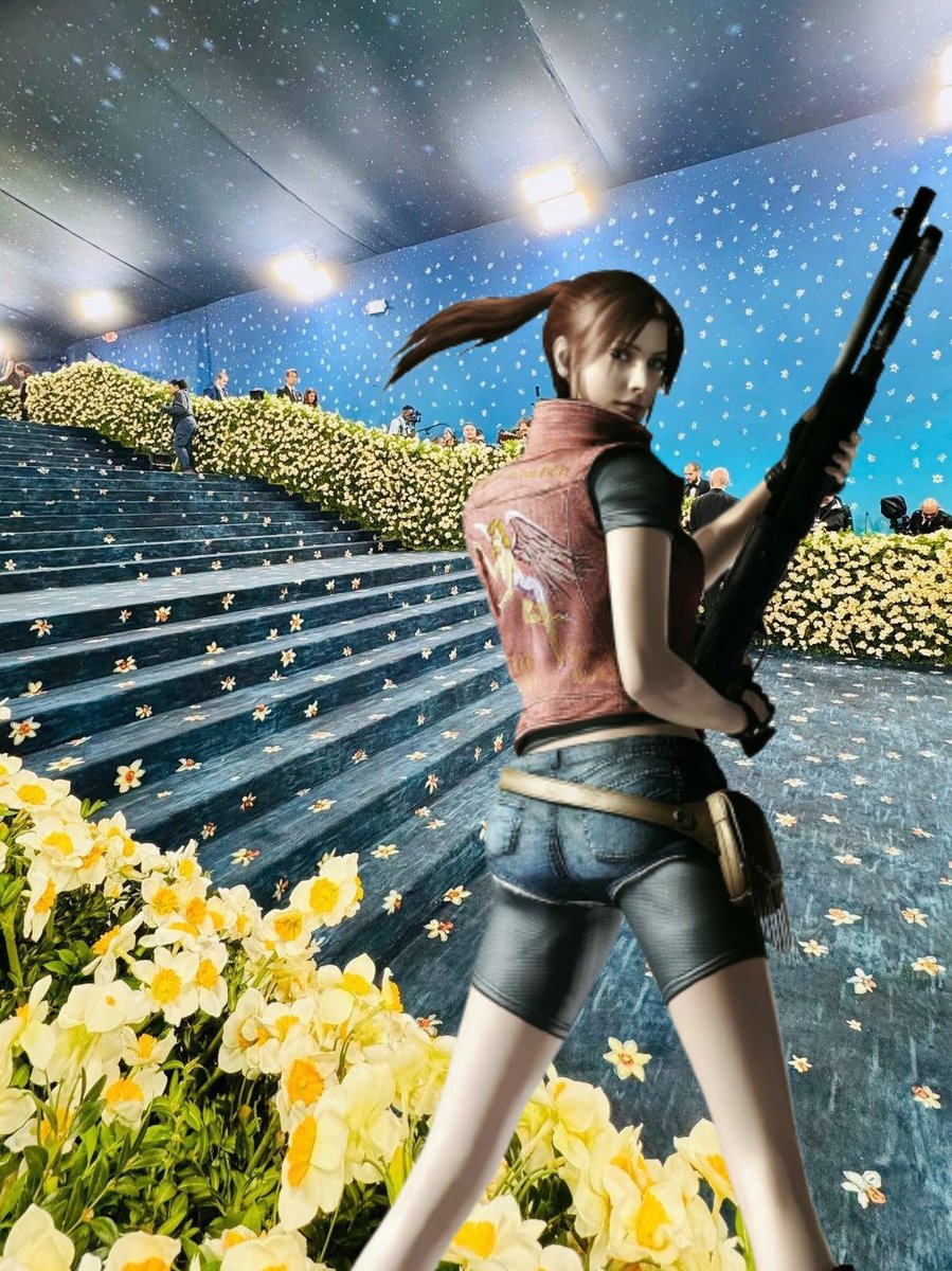 acervoredfield's tweet image. Claire Redfield acabou de chegar no #MetGala!