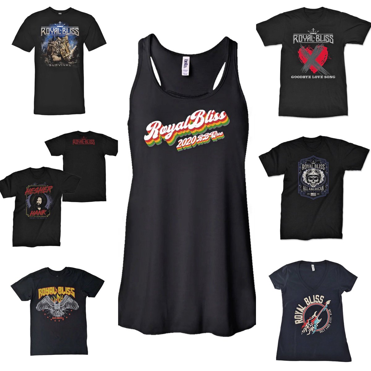 #MerchMonday: Just in time for the summer… And the next #Bliss show!! 

Check out our full selection of T-Shirts, hats, hoodies, and more at the link in our bio and snag your favorites!! 

#Merch #Rock #RockAndRoll #RockMusic #RockMerch #RockBand #RoyalBliss