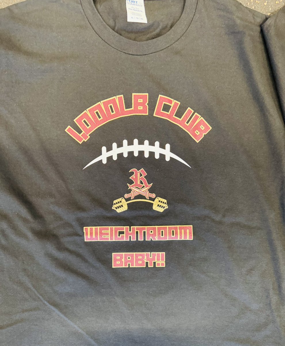 We completed our maxes last week and had 18 DAWGS reach the 1000 pound club! They were rewarded with their 1000 pound club t-shirts today! 

#Raiderfootball
#CLIMB
#welovetheweightroom 
@riverdaleraidersfootball 
@riverdalestrength