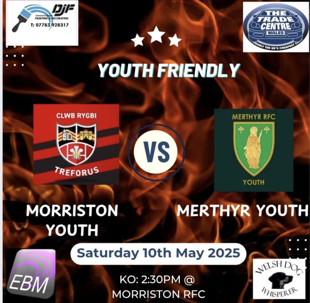 Morriston Rfc Youth 2024/25 (@morristonu) on Twitter photo This Saturday we host <a href="/Young_ironmen/">Merthyr RFC Youth NEW</a> for what is our final game of the season, should be another competitive game against very strong opposition π
#youthrugbyrising This Saturday we host <a href="/Young_ironmen/">Merthyr RFC Youth NEW</a> for what is our final game of the season, should be another competitive game against very strong opposition π
#youthrugbyrising