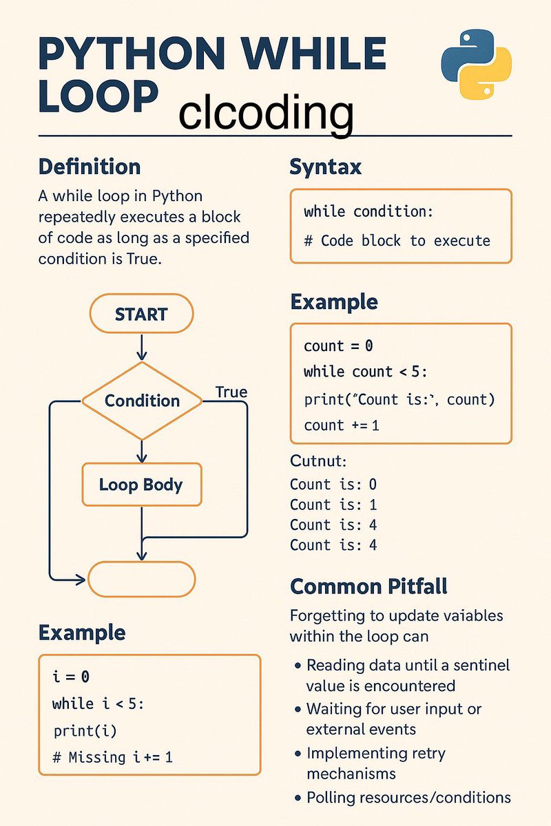clcoding's tweet image. While Loops in Python Simplified | for, while, break, continue + Examples
youtu.be/g6ztLFFUutg