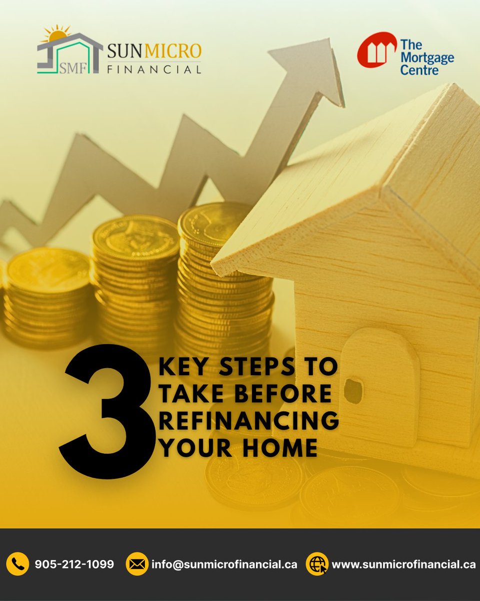 sunmicrofinance's tweet image. Thinking about refinancing? Do this first:
✅ Check your credit
✅ Know your home’s value
✅ Set clear financial goals
We’ll guide you every step of the way. DM us to get started!
#RefinanceTips #MortgageRefinance #SunMicroFinancial