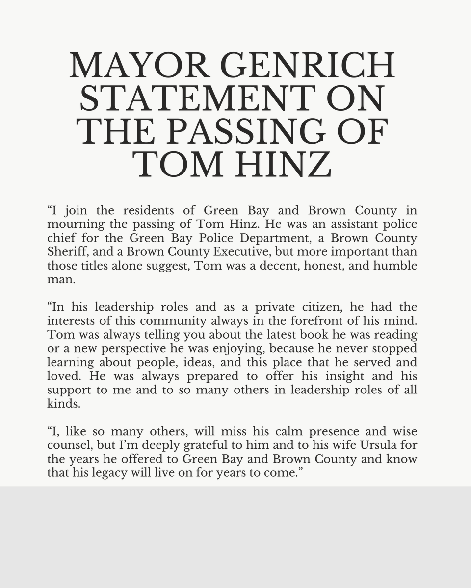 Mayor Genrich (@mayorofgreenbay) on Twitter photo 
