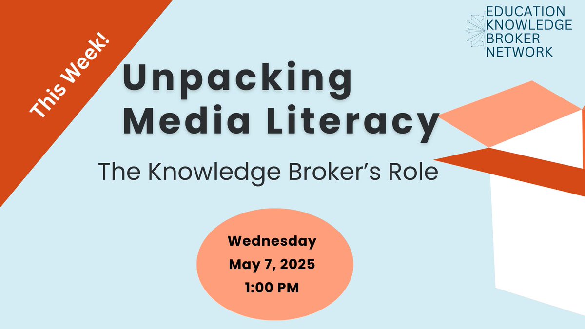 EdKnowledBroker's tweet image. 🎙️ What role do knowledge brokers play in advancing media literacy?
 Join Alicia Okpareke &amp;amp; Jessica Jackson as they share insights, tools &amp;amp; host a live convo!
📖 Read Blog: Network.short.gy/MediaLitBlog
🔗 Register now: Network.short.gy/MediaLit
#MediaLiteracy #KnowledgeBrokers
