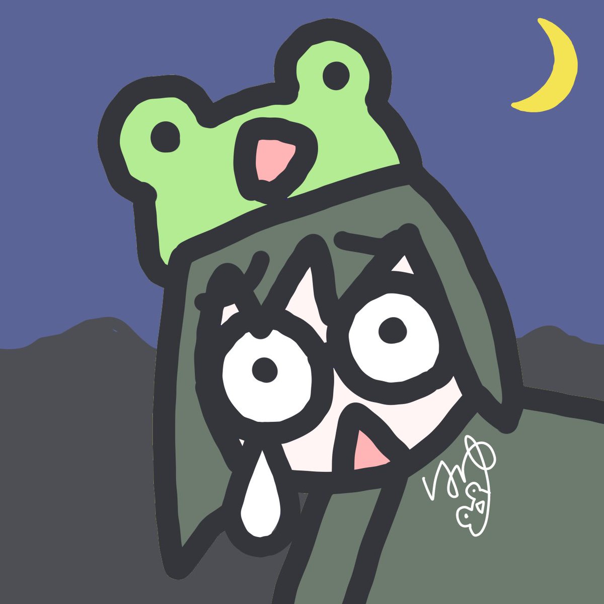 「奥多摩で終電逃して今これ 」|はゆ茶のイラスト