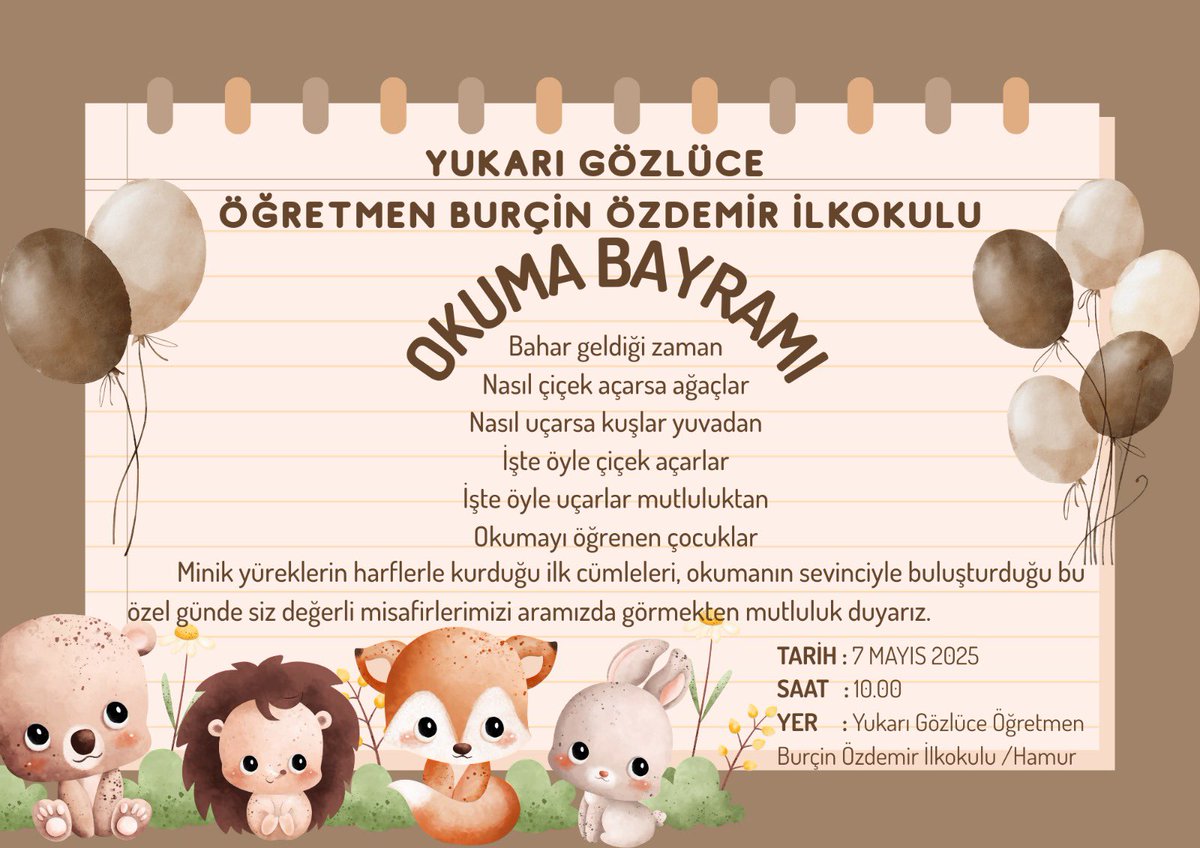 YGozluceilkokul's tweet photo. Okuma Bayramı Programımızda sizleri de aramızda görmekten mutluluk duyarız 🌸
@MNesipMahir @mehmetozmus_ @Firat_Guzelyuz @Cuneytyuce__ @BetlCoskn https://t.co/OViZq3BRKf